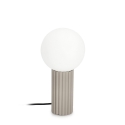 Lampada da tavolo stile minimale Ø15x30cm paralume tondo vetro Delphine Offerta