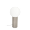 Lampada da tavolo stile minimale Ø15x30cm paralume tondo vetro Delphine Offerta