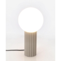 Lampada da tavolo stile minimale Ø15x30cm paralume tondo vetro Delphine Sconti