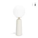 Lampada da tavolo design moderno paralume tondo in vetro opaco Delphine  Promozione