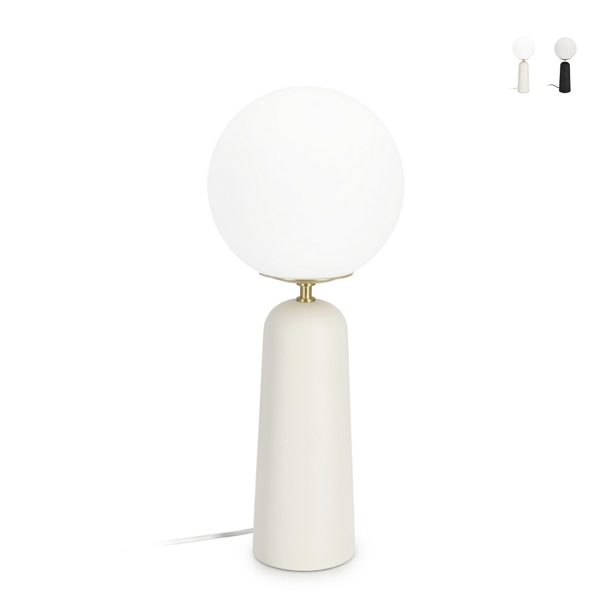 Lampada da tavolo design moderno paralume tondo in vetro opaco Delphine Promozione Lampada da tavolo design moderno paralume tondo in vetro opaco Delphine Promozione