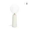 Lampada da tavolo design moderno paralume tondo in vetro opaco Delphine  Promozione