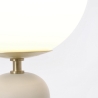 Lampada da tavolo design moderno paralume tondo in vetro opaco Delphine  Offerta