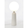 Lampada da tavolo design moderno paralume tondo in vetro opaco Delphine  Sconti