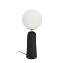 Lampada da tavolo design moderno paralume tondo in vetro opaco Delphine  Misure