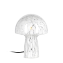 Lampada da tavolo moderna in vetro trasparente lavorato 20x25,5 Carysa Promozione