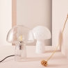 Lampada da tavolo moderna in vetro trasparente lavorato 20x25,5 Carysa Vendita