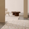 Tappeto rettangolare 160x230 per salotto con fantasia a cerchi Zina Vendita