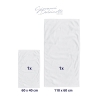 Set 2 asciugamani bagno viso in spugna di cotone 110x60 e 60x40 Denver 