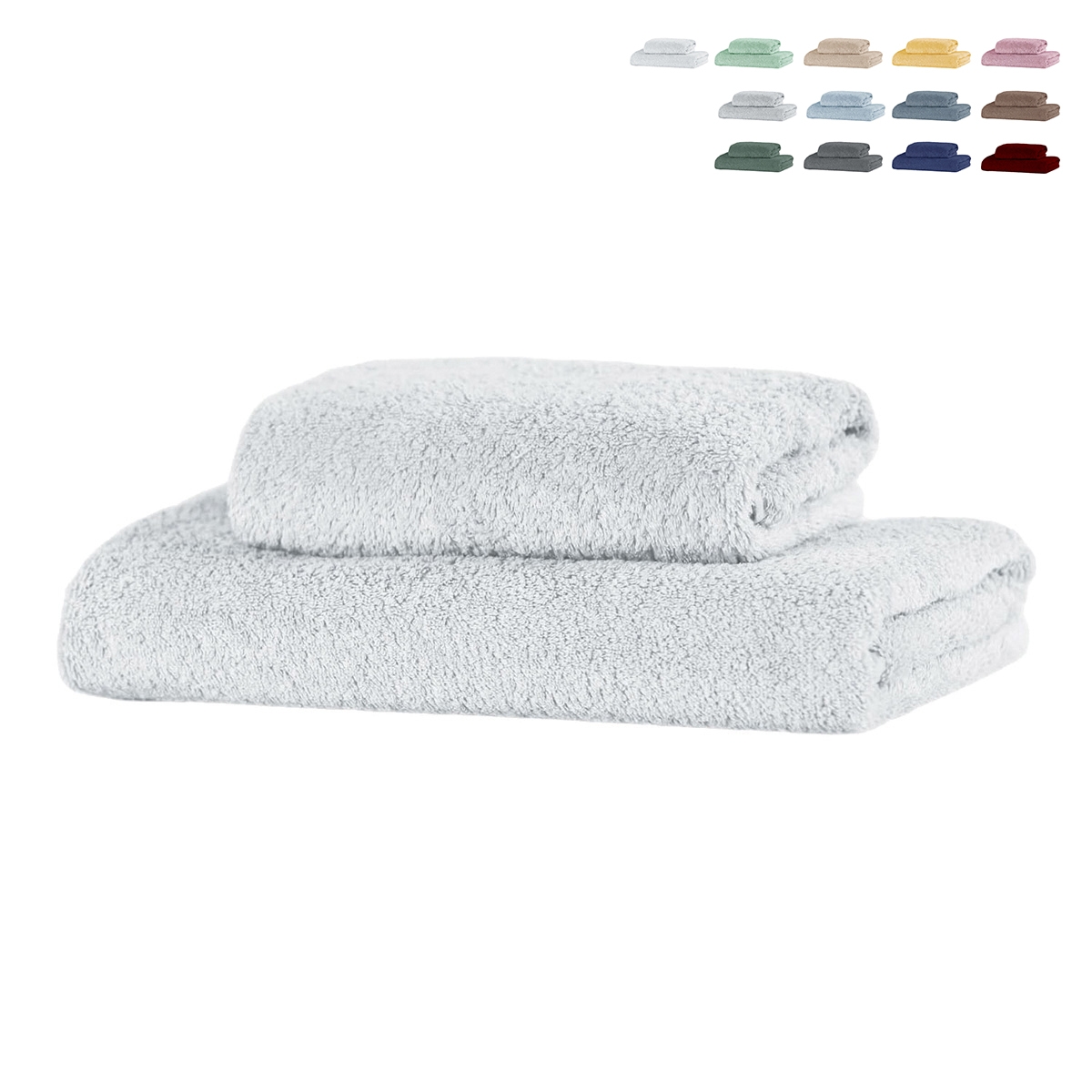 Set 2 asciugamani bagno viso in spugna di cotone 110x60 e 60x40 Denver Promozione Set 2 asciugamani bagno viso in spugna di cotone 110x60 e 60x40 Denver Promozione