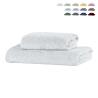 Set 2 asciugamani bagno viso in spugna di cotone 110x60 e 60x40 Denver Promozione