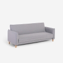 Divano letto 3 posti reclinabile clic clac in tessuto beige Gamma Saldi