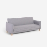 Divano letto 3 posti reclinabile clic clac in tessuto beige Gamma Saldi