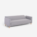 Divano letto 3 posti reclinabile clic clac in tessuto beige Gamma Offerta