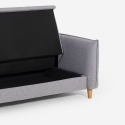 Divano letto 3 posti reclinabile clic clac in tessuto beige Gamma Sconti