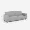 Divano letto 3 posti reclinabile clic clac in tessuto beige Gamma Stock