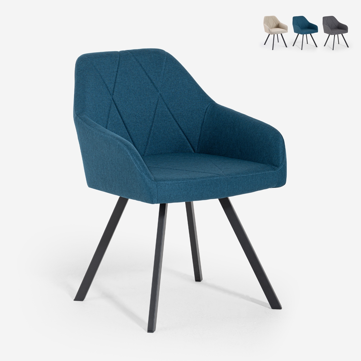 Sedia in tessuto con braccioli per sala da pranzo e cucina Rakna Promozione Sedia in tessuto con braccioli per sala da pranzo e cucina Rakna Promozione