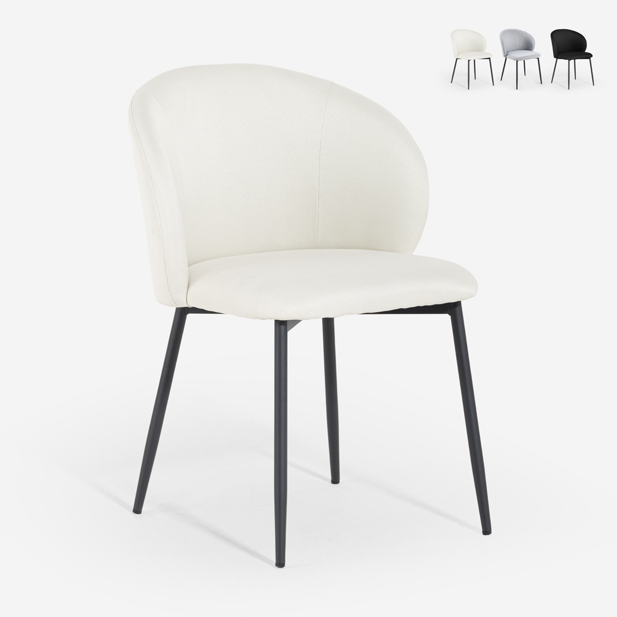 Sedia moderna per sala da pranzo e cucina in tessuto di design Kadim Offerta