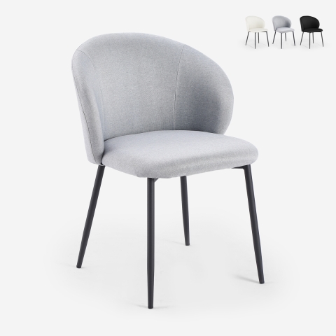 Sedia moderna per sala da pranzo e cucina in tessuto di design Kadim Promozione