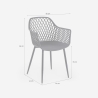 Sedia da cucina moderna di design in polipropilene con braccioli Vetra 