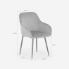 Sedia poltroncina moderna in tessuto imbottita con braccioli Rikku Modello