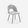 Sedia elegante imbottita in tessuto per soggiorno sala da pranzo Sarwa Modello
