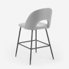 Sgabello alto moderno con schienale per bar e cucina in tessuto Tiren Offerta