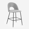 Sgabello alto moderno con schienale per bar e cucina in tessuto Tiren Stock