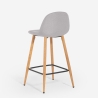 Sgabello alto da bar cucina stile nordico in tessuto con schienale Shona Catalogo