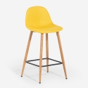 Sgabello alto da bar cucina stile nordico in tessuto con schienale Shona Caratteristiche