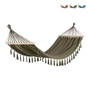 Amaca da giardino stile boho chic in cotone e legno 200x100cm Juan Sconti