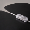 Lampada da tavolo elegante vetro trasparente paralume tessuto Maytoni Muse Acquisto