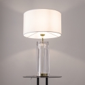Lampada da tavolo elegante vetro trasparente paralume tessuto Maytoni Muse Saldi