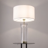 Lampada da tavolo elegante vetro trasparente paralume tessuto Maytoni Muse Saldi