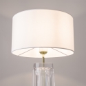 Lampada da tavolo elegante vetro trasparente paralume tessuto Maytoni Muse 