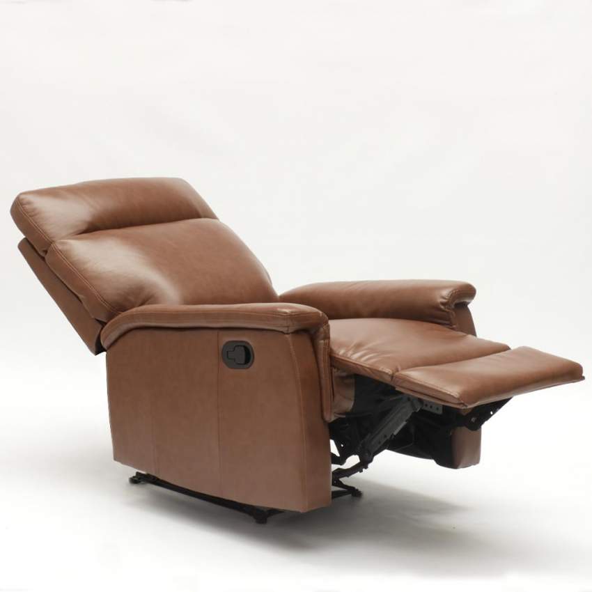 Poltrona Relax Reclinabile con Poggiapiedi in Similpelle Design Aurora