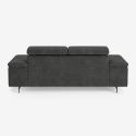 Divano 3 posti design moderno con poggiatesta regolabile Rouna Saldi