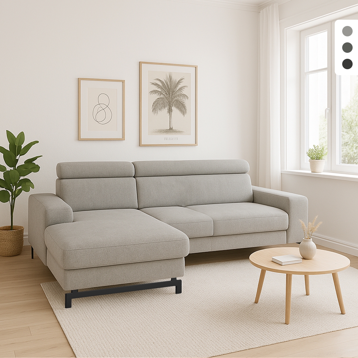 Divano letto estraibile 3 posti con penisola contenitore sinistra Vika Promozione Divano letto estraibile 3 posti con penisola contenitore sinistra Vika Promozione