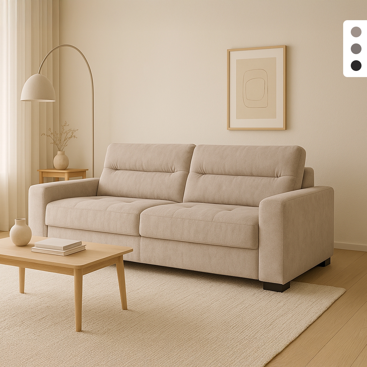 Divano letto 2 posti estraibile moderno 274x97cm Rali Promozione