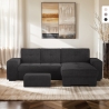 Divano angolare moderno 3 posti con penisola destra e pouf Vilo Promozione