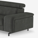 Divano 3 posti design moderno con poggiatesta regolabile Rouna Sconti