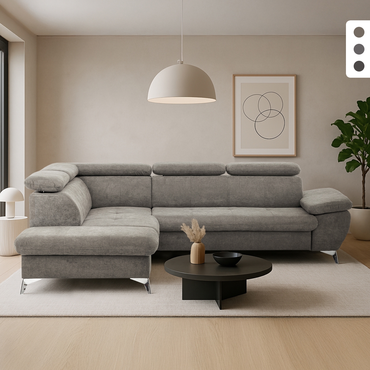 Divano letto 3 posti moderno angolare penisola contenitore sinistra Vera Promozione Divano letto 3 posti moderno angolare penisola contenitore sinistra Vera Promozione