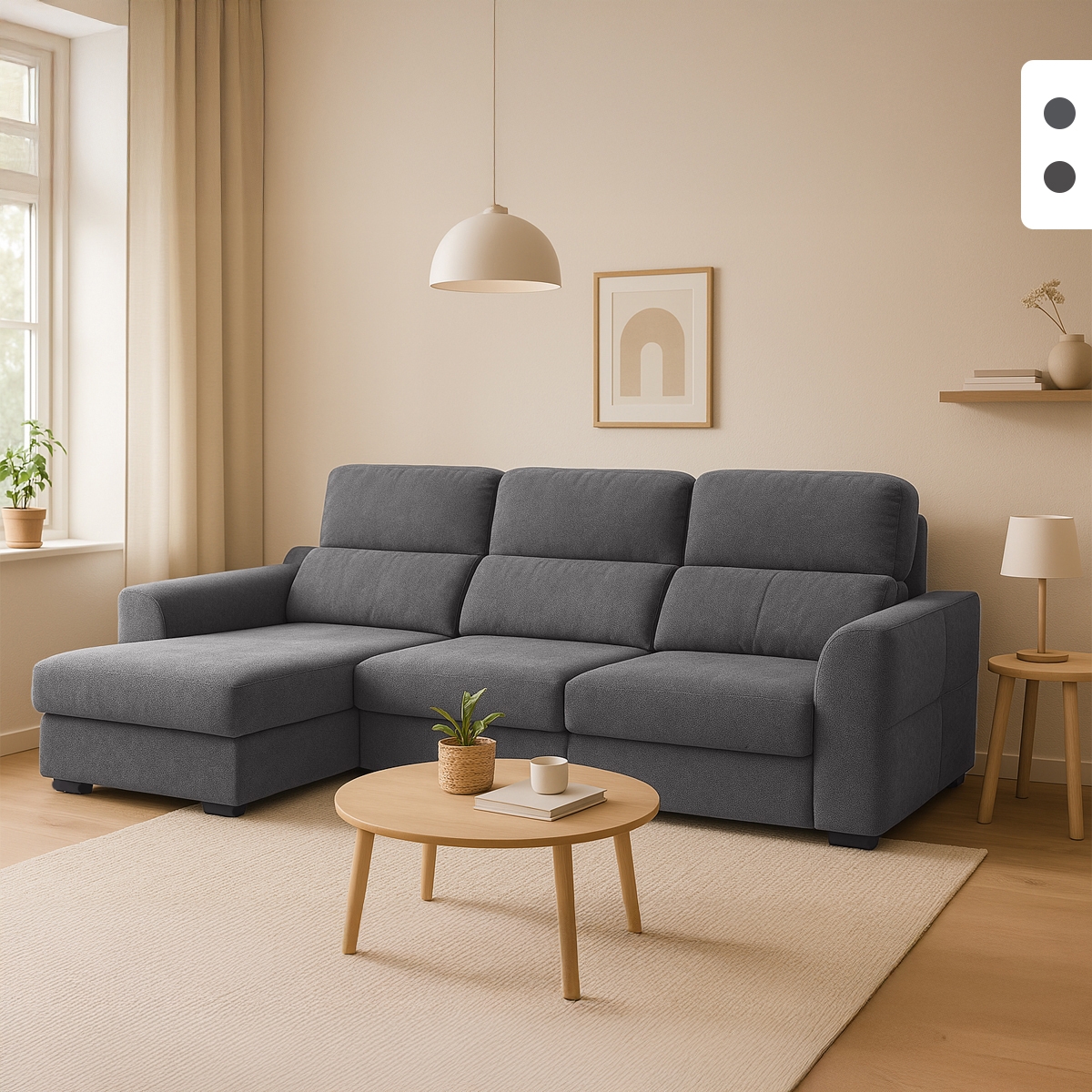 Divano allungabile relax penisola contenitore sinistra ciniglia 3 posti Sira Promozione Divano allungabile relax penisola contenitore sinistra ciniglia 3 posti Sira Promozione