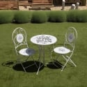 Set tavolo bianco 2 sedie da esterno pieghevoli Le Regole della Colazione Vendita