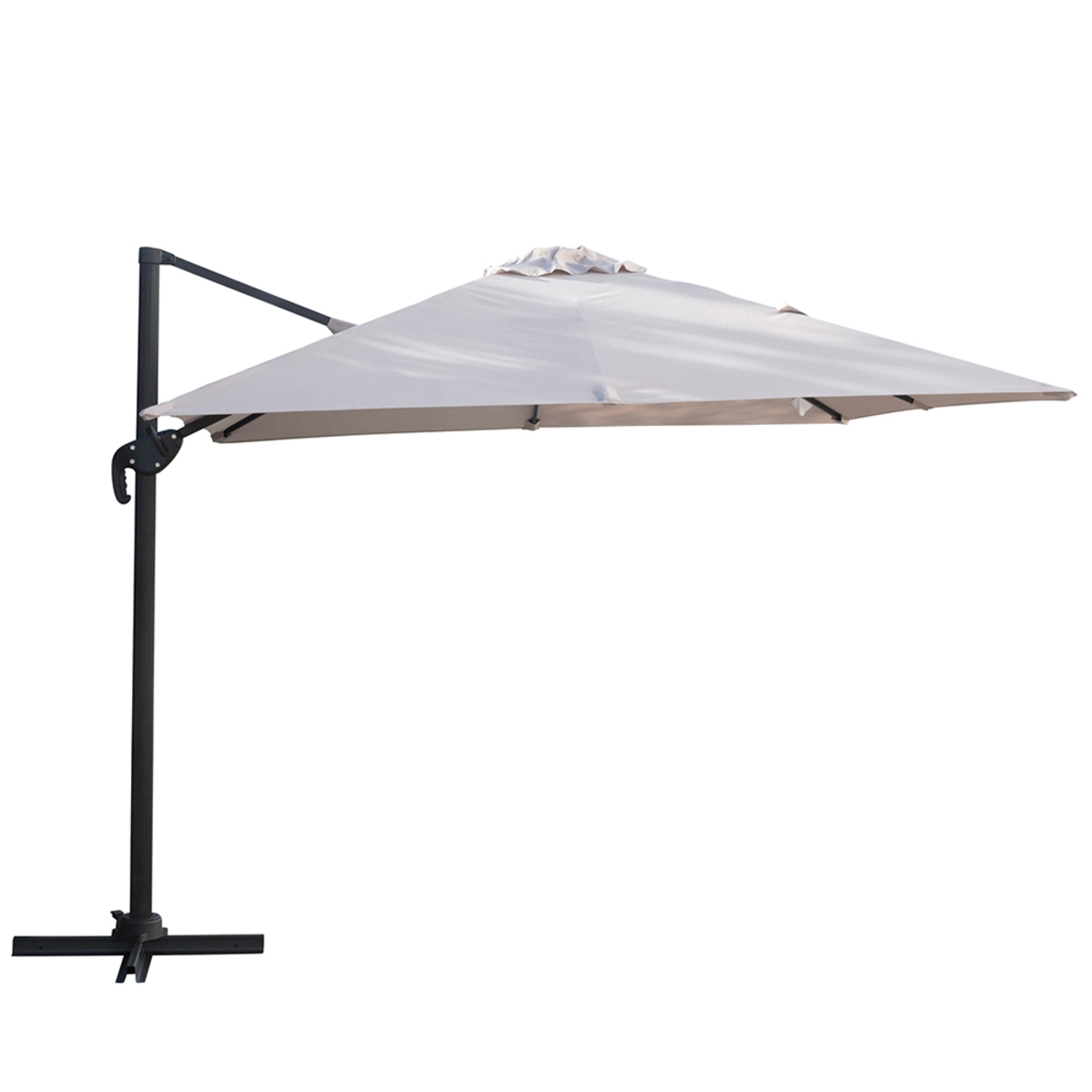 Ombrellone da giardino 3x3 in alluminio a palo laterale girevole Deluxe