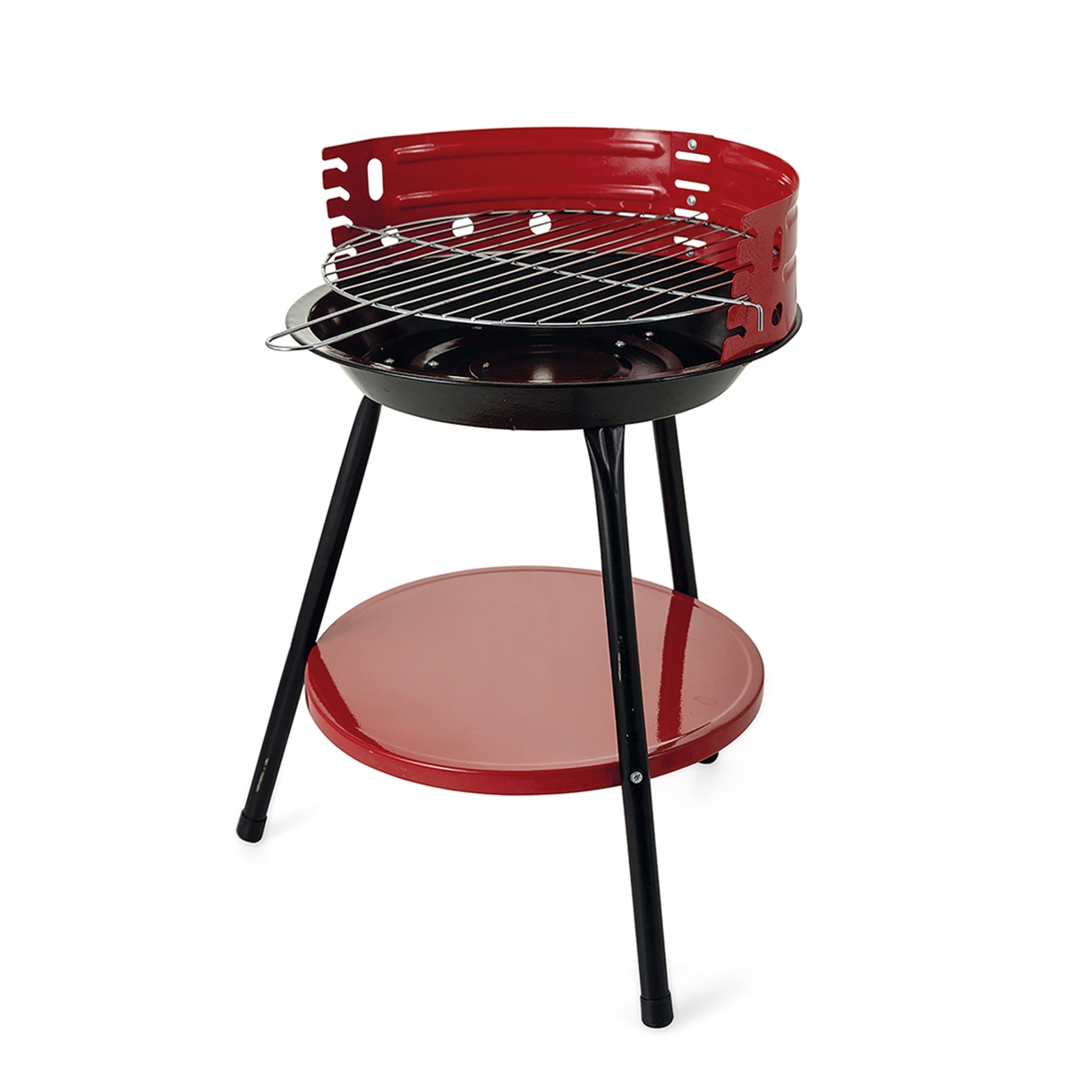 Barbecue a carbonella rotondo in acciaio con griglia regolabile Brava Promozione