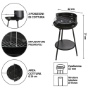 Barbecue a carbonella con griglia regolabile rotonda Ø 38cm Grato Modello