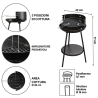 Barbecue a carbonella con griglia regolabile rotonda Ø 38cm Grato Modello