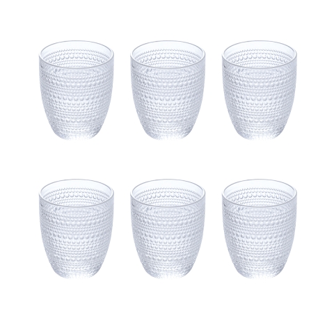 Set 6 bicchieri acqua in vetro decorato 325ml Roma Promozione