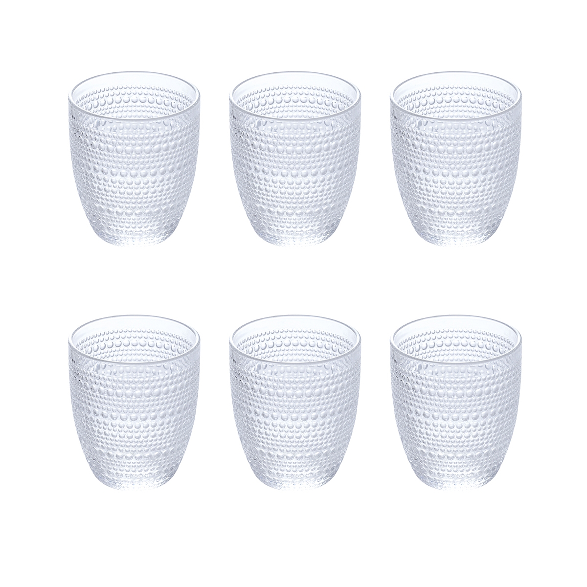 Set 6 bicchieri acqua in vetro decorato 325ml Roma Promozione Set 6 bicchieri acqua in vetro decorato 325ml Roma Promozione